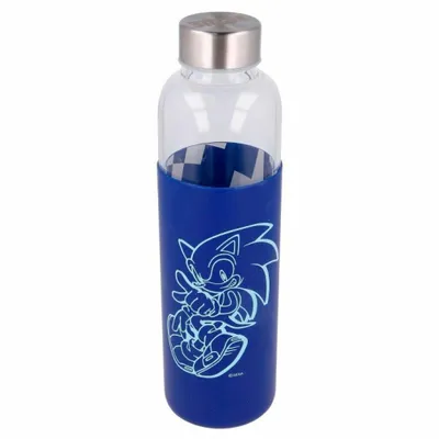 Produktbild von STOR Butelka szklana z silikonowym pokrowcem Sonic The Hedgehog 585ml