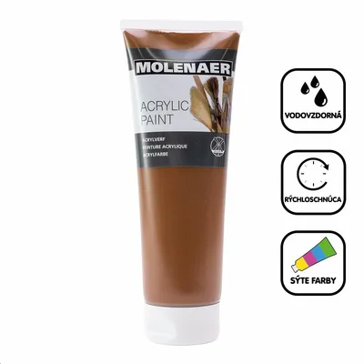 Obrázek produktu pro Akrylová barva Molenaer 250 ml - hnědá