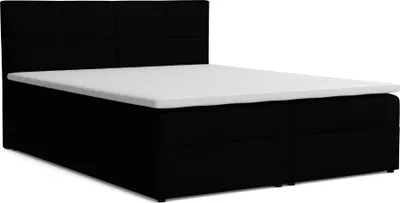 Produktbild von VENASI BETTY Boxspringbett 160x200 mit Bettkästen H2/H3 Matratze SCHWARZ