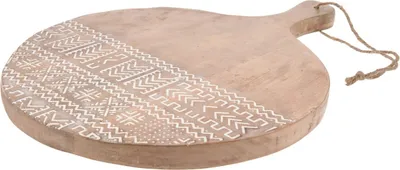 Obrázok produktu pre Vynikajúci domáci riad Servírovacia doska s rukoväťou z hnedého bieleho dreva 30,0x40,0x2,0 cm
