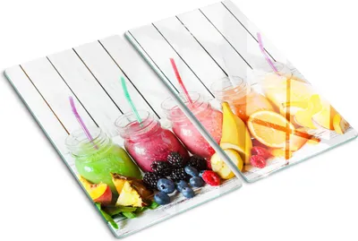 Immagine prodotto di Copertura per piano cottura – Copertura per piano a induzione – Piano di vetro protettivo – 2x30x52 cm – Piani di vetro protettivi per fornelli – Vetro temperato – Cocktail di frutta