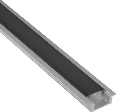 Produktbild von A25 LED Aluprofil Einbauprofil  Silber 2m Abdeckung schwarz