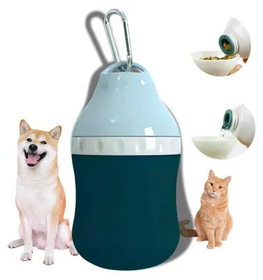 Produktbild von Silikon-Trinkflasche für Hunde - 400 ml Fassungsvermögen - Blau