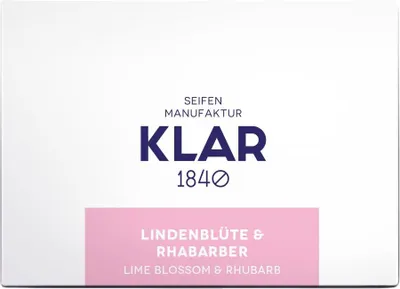 Produktbild von Klar Seifen Pflegeseife Lindenblüte & Rhabarber 135g, palmölfrei