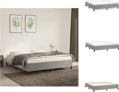 Imagen del producto de vidaXL Estructura de cama en gris claro, 160x200 cm, tapizada en terciopelo - Camas y estructuras de cama