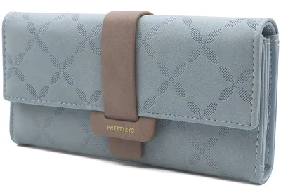 Immagine prodotto di Portafoglio donna blu, portafoglio donna 9 scomparti per carte e finestra per foto, portafoglio elegante in morbida , A0397