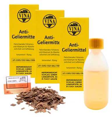 Produktbild von Vina Antigeliermittel 3 x 50 ml – Für Wein, Cider und Fruchtsaft | Mostklärung und Obstmaische