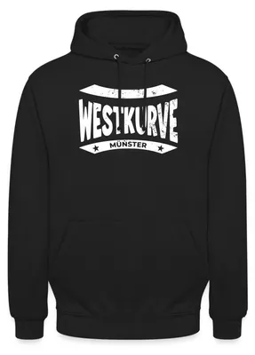 Produktbild von Spreadshirt Westkurve Münster Fußball Fan Uni Hoodie, M, Schwarz