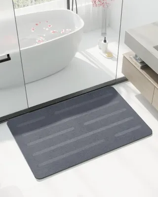 Produktbild von Ribelli Badematte Kieselgur-Matte, Kieselgur Badematte Rutschfest Kieselgur, 60 x 39 cm, 100% Natürlich Stein Bodenmatte