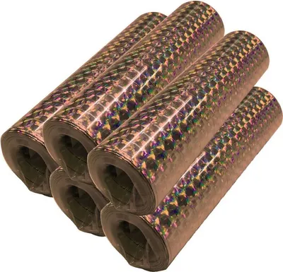 Produktbild von 5 Glitzer Luftschlangen roségold holografisch
