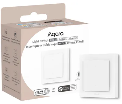 Produktbild von Aqara Light Switch H2 EU, Kabellos, Bluetooth / Wi-Fi, Weiß, 1 Kanäle, 2405 - 2480 MHz, Tasten