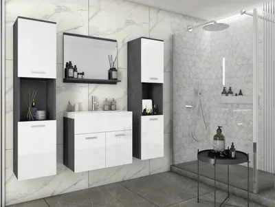 Obrázek produktu pro Koupelnová sestava MILANO XL – skříňka, zrcadlo, umyvadlo