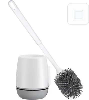 Immagine prodotto di Scopino da bagno in silicone ad asciugatura rapida - grigio - montaggio a parete