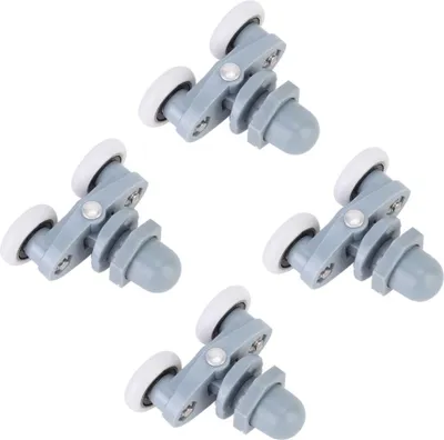 Obrázek produktu pro 4 robustní dvojité posuvné válečky pro skleněné dveře do koupelny (20 mm)