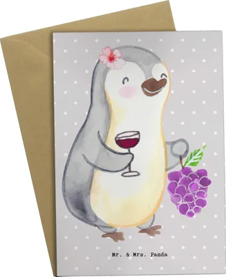 Produktbild von Mr. & Mrs. Panda Beileidskarte Winzerin Herz - Grau Pastell - Geschenk, neujahrskarte, osterkarten, weihnachtskarten, Grußkarten, einladungskarten, hochzeitskarten