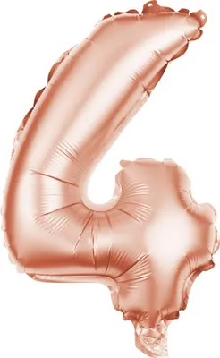 Produktbild von Folienballon Zahl 4 rosegold 100 cm
