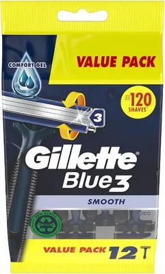 Obrázek produktu pro Jednorázový holicí strojek Gillette Blue 3 Smooth - pohodlné holení - 6 břitů - 1 kus