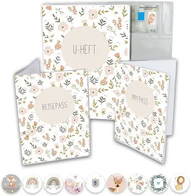 Produktbild von 3-teiliges Set U-Schrift Hülle für Impfpass und Reisedokumente - Praktischer Organizer für Kinder
