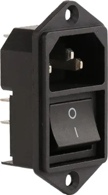 Obrázek produktu pro IEC320 C14 zásuvka pro síťový kabel s kolébkovým vypínačem 250 V 10 A