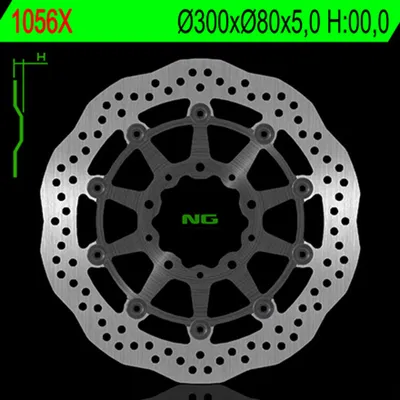 Produktbild von Ng Bremsscheibe Vorne Für Kawasaki Zx6R '05-'16, Er6F/N '06-'18, Kle 650 Versys '07-'22, Z750, Z1000,Zx10R (300X80X5) (5X10,5Mm)