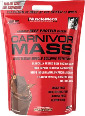Image de MuscleMeds Carnivor Mass 4800-4850 g chocolat fondant / Gainers / Anabolisant beef gainer