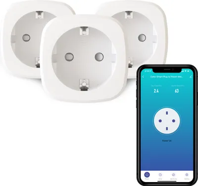 Produktbild von CALEX Smart Plug, 3er Set, WLAN Steckdose inklusive Stromzähler, Funktioniert mit Alexa und Google Home,16A WiFi Steckdose mit App