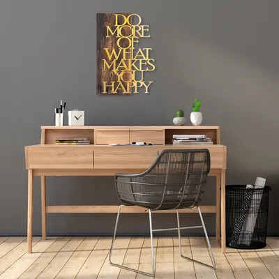 Obrázek produktu pro Wallity, Do- SKL2236, Ořech,Zlatá, Ostatní bytové dekorace, 42 x 58 cm, 50% dřevo (tloušťka: 3 cm) / 50% kov (tloušťka: 1