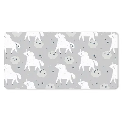 Produktbild von MuchoWow® Schreibtischunterlage Mädchen - Einhorn - Muster 80x40 cm - XXL Mauspad - Gaming Mauspad