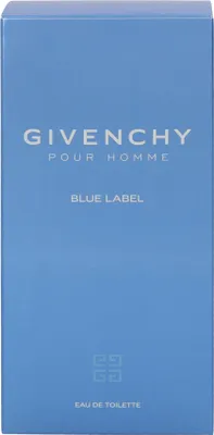 A blue box of Givenchy Blue Label Pour Homme Eau de Toilette.