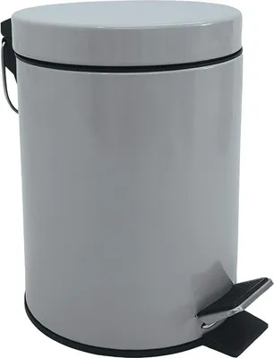Produktbild von DigiRigi® Kosmetikeimer lichtgrau – 3 L Tretabfalleimer mit herausnehmbarem Inneneimer, Kunststoff-Einsatz mit Griff, Ø 17 x 25 cm, für Bad & Küche
