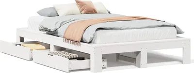 Obrázok produktu pre vidaXL Posteľ z masívu bez matraca biela 120x200 cm borovicové drevo