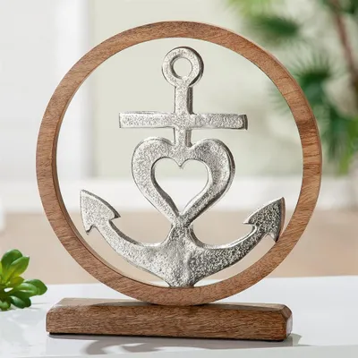 Produktbild von Gilde Kreis "Herzanker" aus Mangoholz H: 28 cm B: 26 cm 42924