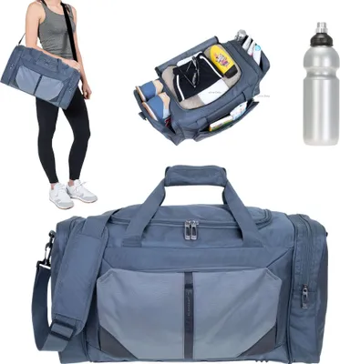Produktbild von Sporttasche Reisetasche Damen Herren groß Elephant Large 40 Liter Freizeittasche Fitnesstasche Fußball Tasche Force L 52 cm 5176 Grau + Flasche