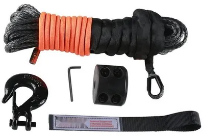 Produktbild von Kunststoffseil 6,4mm x 15,2m - Synthetikseil Powerline - Ideal für ATVs, UTVs, Autos, SUVs, und Offroader - 12 Stränge aus hochmolekularen Polyethylenfasern - Seilwinde - Windenseil