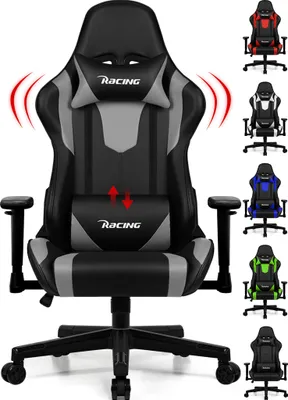 Produktbild von Aiibot Gaming Stuhl Bürostuhl Ergonomisch Schreibtischstuhl Bürostuhl 150 kg belastbarkeit,Drehstuhl mit Verstellbarer Kopfstütze und Lordosenstütze,