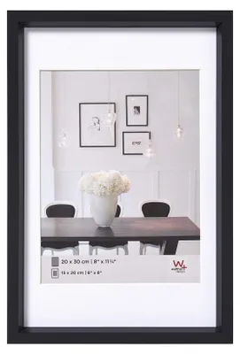 Fotolijst 50x70 cm, schwarz, mit Passepartout, Kunststoff