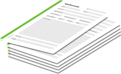 Produktbild von PRICARO Telefonnotizblock, A6 ungelocht, grün, 5 Stück