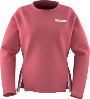 Tufa Sweater W von La Sportiva; rosa Damenpullover mit langen Ärmeln und seitlichen Schlitzen.