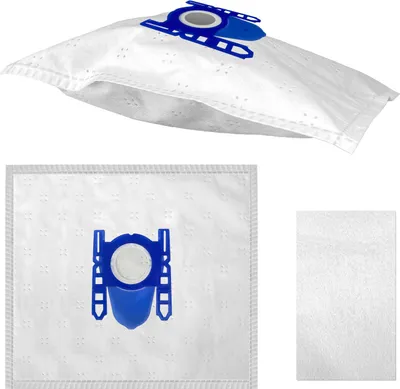 A set of vacuum cleaner bags and a filter.