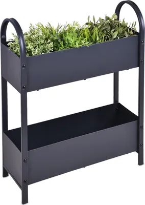 Obrázek produktu pro 3.00 Vyvýšená postel TULPIA - cca 60x22,5x75 cm - kovová postel se 2 patry v antracitové barvě