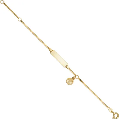 Produktbild von JOBO Schildband Babyfüße 333 Gold Gelbgold 14 cm Kinder Gravur ID Armband