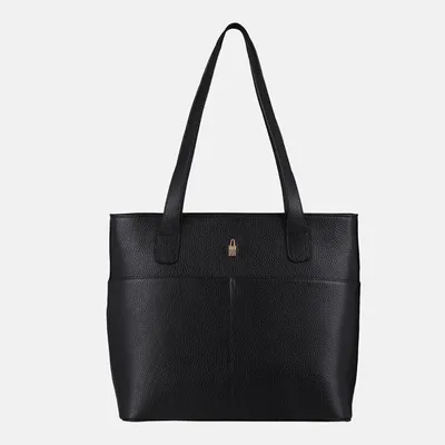 Image de MARIE - Sac shopper en cuir noir