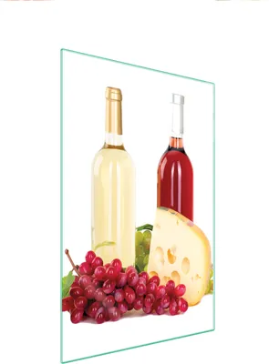 Produktbild von Herdabdeckplatte 35x52 Glaskeramikkochfeld Abdeckung Spritzschutz Glasplatte Deko Schneidebrett Wein Bunt