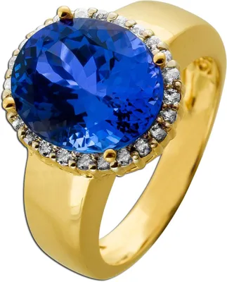 Produktbild von Tansanitring Gold 585 14K blauer Edelstein 7ct Brillanten 0.40ct 19