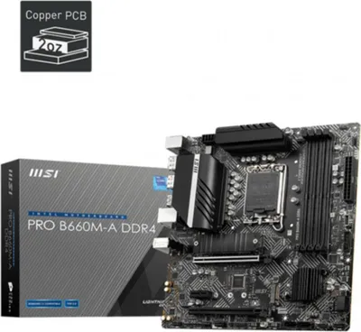 Productafbeelding van MSI PRO H610M-G DDR4 moederbord, Intel H610, LGA 1700, micro ATX