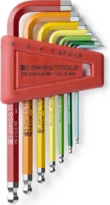 Immagine prodotto di PB Swiss Tools Set di cacciaviti angolari esagonali, con testa sferica, verniciati a polvere, 7 pezzi