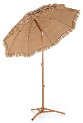 Image de Parasol de plage style hawaïen NP11623BE, diamètre 200 cm, couleur beige