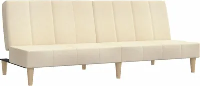 Produktbild von vidaXL Schlafsofa 2-Sitzer Creme Stoff