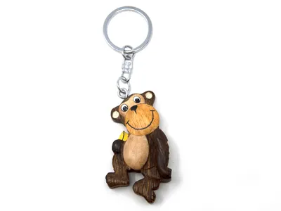 Image de Porte-clés en bois - Singe
