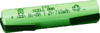 Produktbild von XCell Akku Micro AAA 1,2V / 700mAh X700AAAI Industrie mit Lötfahne